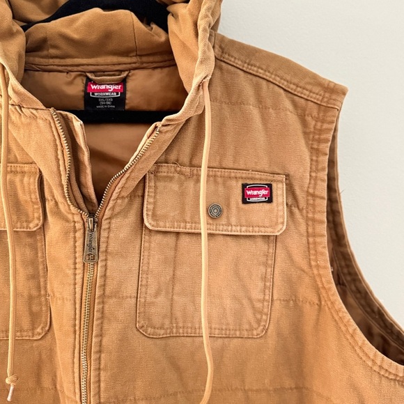Wrangler Other - Wrangler Men’s 2Xl Light Brown Hooded Vest